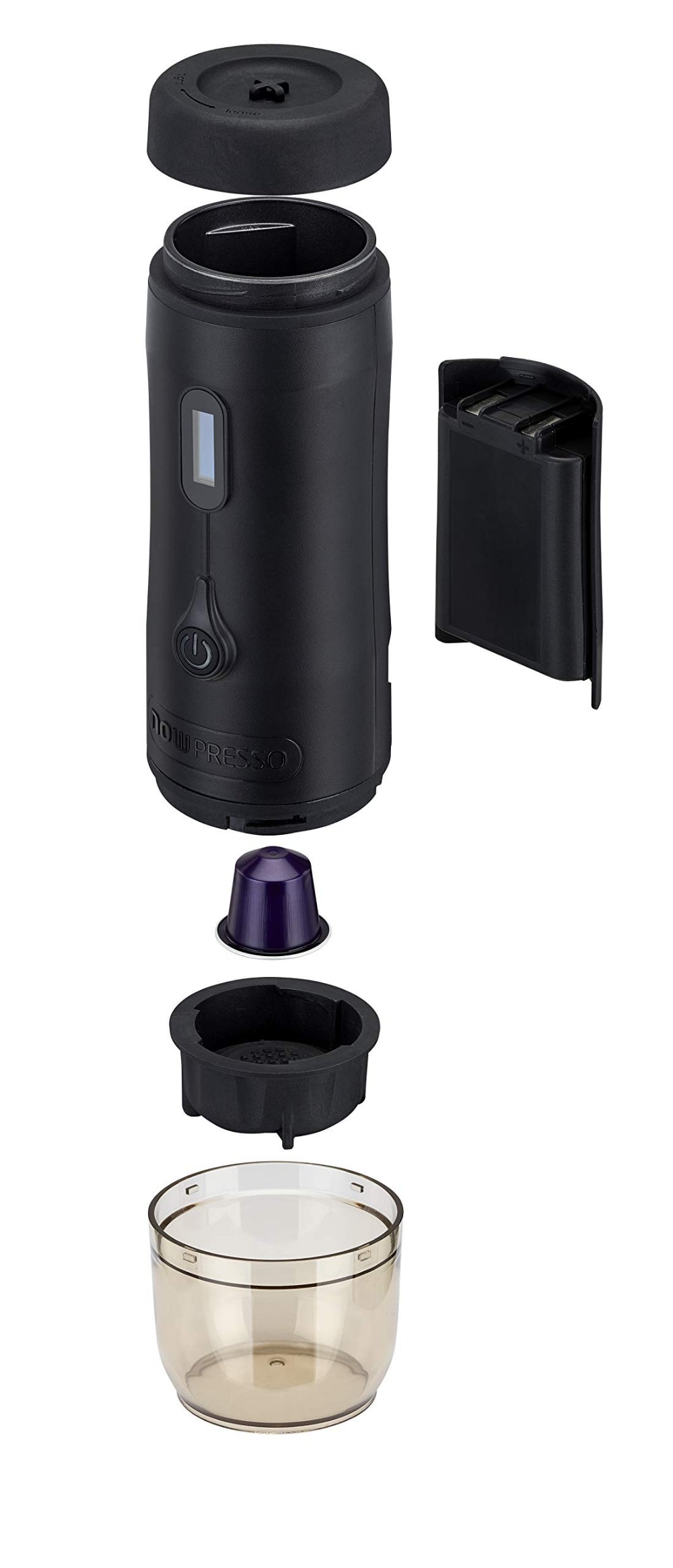 NOWPRESSO Machine Gold Plus 1-Button Rechargeable Portable Espresso Machine - Black