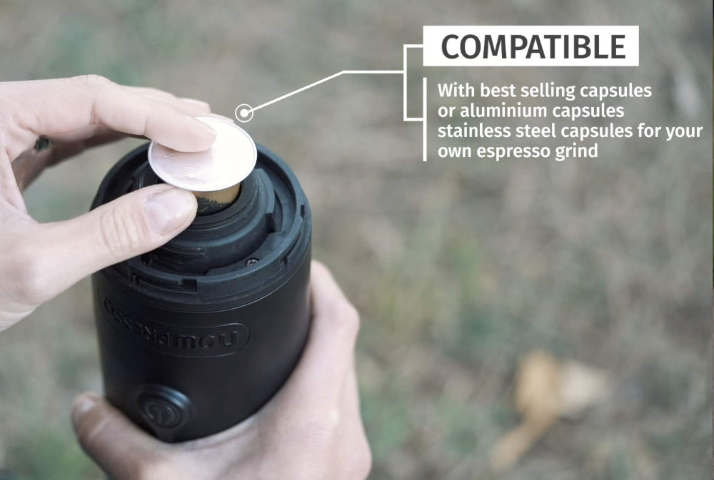 NOWPRESSO Machine Gold Plus 1-Button Rechargeable Portable Espresso Machine - Black