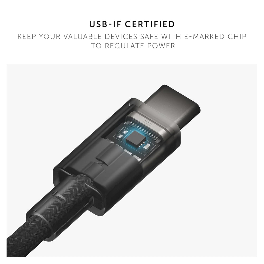 Native Union Anchor USB-C to USB-C Cable 240W| Ultra-Fast Extra-Long 3m/10ft Recycled Charging Cable, Rugged Heavy Duty Design, Adjustable Weighted Knot Design - Cosmos