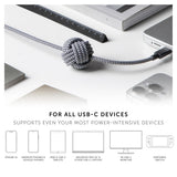 Native Union Anchor Cable 240W USB-C to USB-C 3m| Extra Long Charging Cable, for Bedside, Desktop, Away-from-the-Wall Charging, Zebra