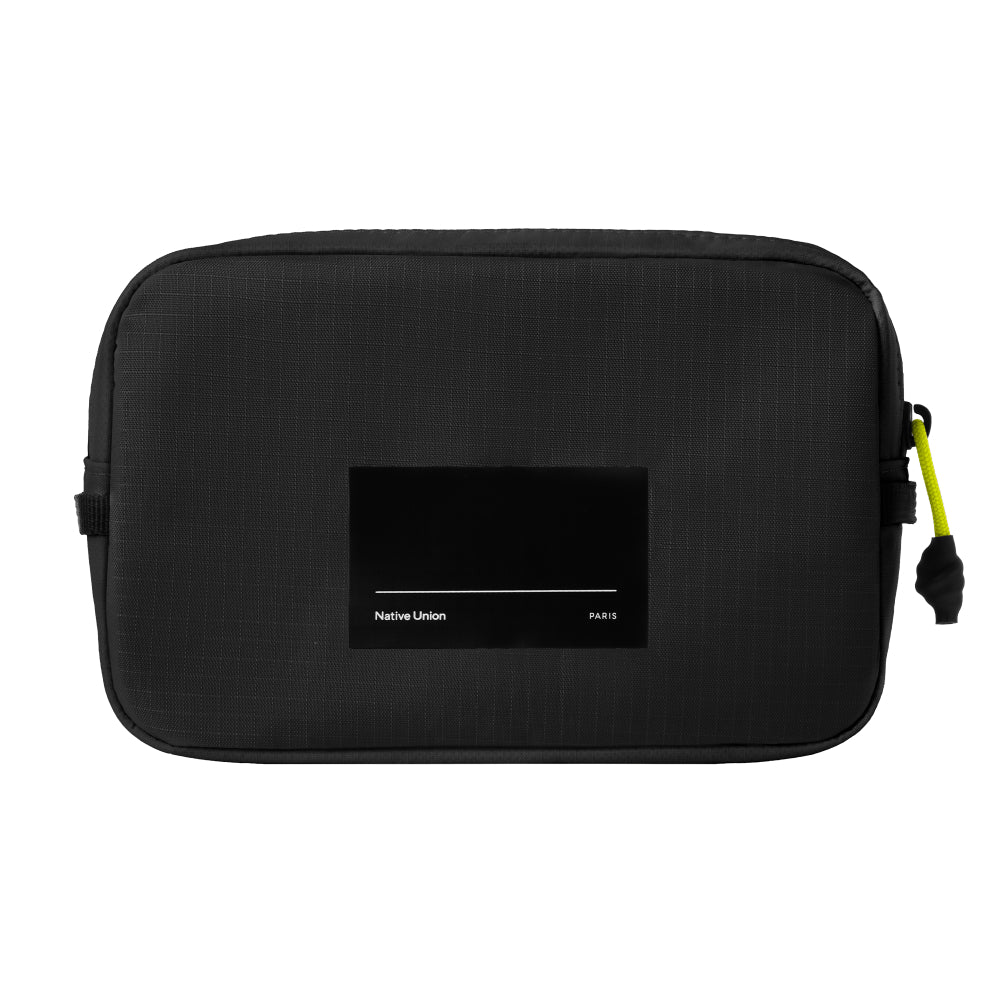 Native Union Active Organizer – Ultralight Tech & EDC Pouch, Water-Resistant Recycled Ripstop Fabric, Quick-Access Pocket, Exterior Loops, Travel & Everyday Carry Organizer - Black