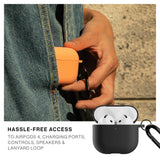 Native Union Active Case for Aipods Gen 4| Matte Silicone w/ Metal Clip for Attachment, Drop & Scratch Protection, Form-Fitting, Sleek and Stylish, Qi Wireless Charging Compatible - Black
