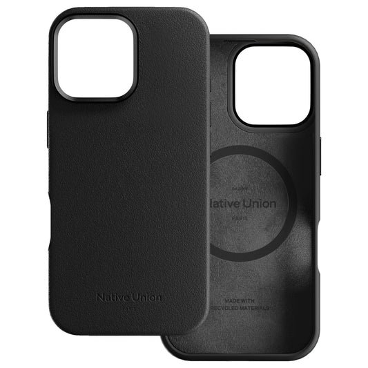Native Union ACTIVE Case w/ Magsafe for Apple iPhone 16 Pro Max 6.9" 2024|10-Ft Drop & Scratch Protection, Leather-like finish, Recycled Materials, Raised Edges, Wireless Charging - Black