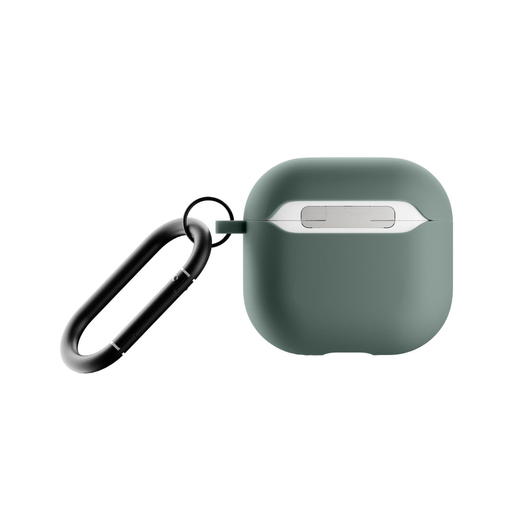 Native Union Active Case for Aipods Gen 4| Matte Silicone w/ Metal Clip for Attachment, Drop & Scratch Protection, Form-Fitting, Sleek and Stylish, Qi Wireless Charging Compatible - Slate Green