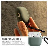 Native Union Active Case for Aipods Gen 4| Matte Silicone w/ Metal Clip for Attachment, Drop & Scratch Protection, Form-Fitting, Sleek and Stylish, Qi Wireless Charging Compatible - Slate Green