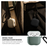 Native Union Active Case for Aipods Gen 4| Matte Silicone w/ Metal Clip for Attachment, Drop & Scratch Protection, Form-Fitting, Sleek and Stylish, Qi Wireless Charging Compatible - Slate Green