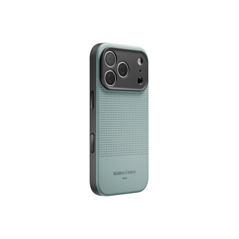 Native Union iPhone 18 Pro MagSafe Case ACTIVE 2.0, 10-Ft Drop Protection Premium Leather & TPU Cover Case, Slim & Thin, Raised Camera Bezel, Wireless Charging Compatible, Slate Green