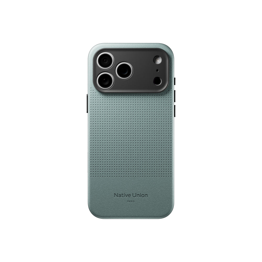 Native Union iPhone 18 Pro Max MagSafe Case ACTIVE 2.0, 10-Ft Drop Protection Premium Leather & TPU Cover Case, Slim & Thin, Raised Camera Bezel, Wireless Charging Compatible, Slate Green