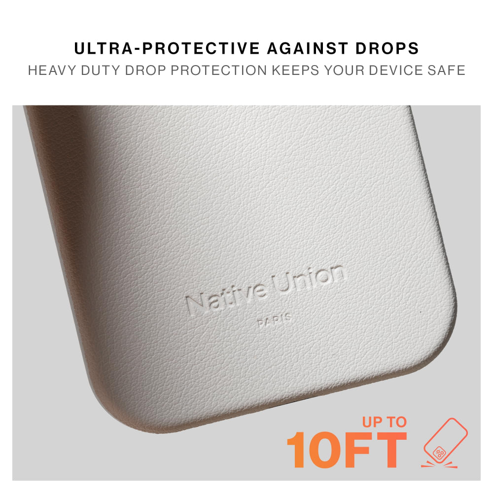 Native Union ACTIVE Case w/ Magsafe for Apple iPhone 16 Pro 6.3" 2024|10-Ft Drop & Scratch Protection, Leather-like finish, Recycled Materials, Raised Edges, Wireless Charging - Lemon