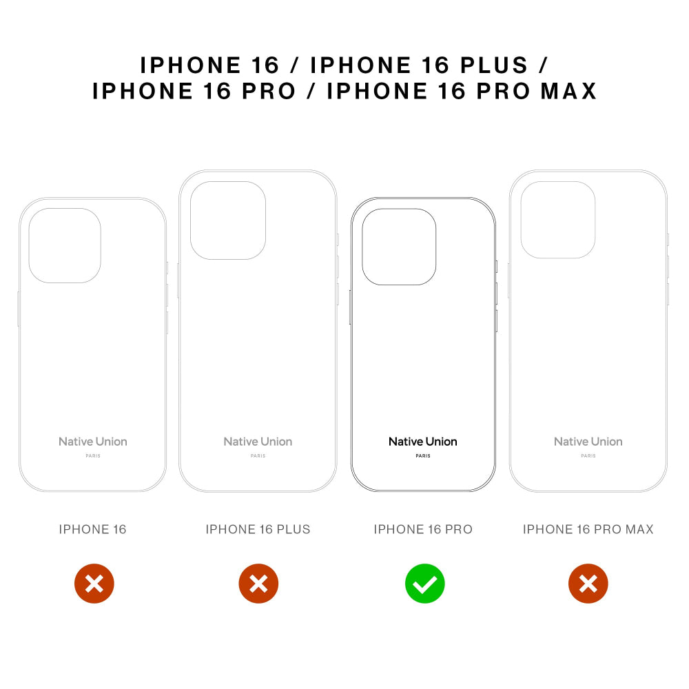 Native Union ACTIVE Case w/ Magsafe for Apple iPhone 16 Pro 6.3" 2024|10-Ft Drop & Scratch Protection, Leather-like finish, Recycled Materials, Raised Edges, Wireless Charging - Lemon