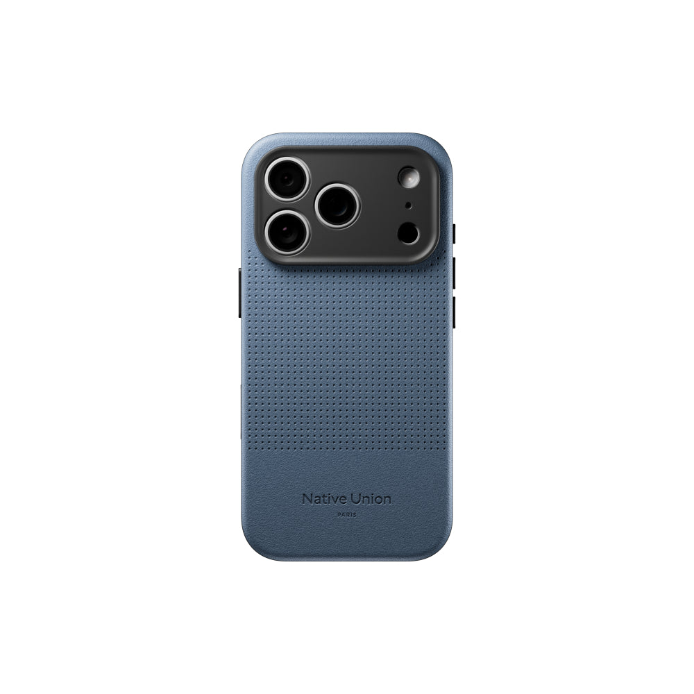 Native Union iPhone 18 Pro MagSafe Case ACTIVE 2.0, 10-Ft Drop Protection Premium Leather & TPU Cover Case, Slim & Thin, Raised Camera Bezel, Wireless Charging Compatible, Navy