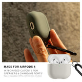 Native Union Active Case for Aipods Gen 4| Matte Silicone w/ Metal Clip for Attachment, Drop & Scratch Protection, Form-Fitting, Sleek and Stylish, Qi Wireless Charging Compatible - Sandstone