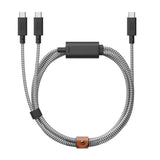 Native Union Belt Cable USB-C to USB-C 2m, 140W Fast Charging, Braided Power Delivery Cable for Laptop Tablet Smartphone, Zebra