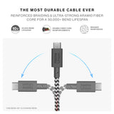 Native Union Belt Cable USB-C to USB-C 2m, 140W Fast Charging, Braided Power Delivery Cable for Laptop Tablet Smartphone, Zebra