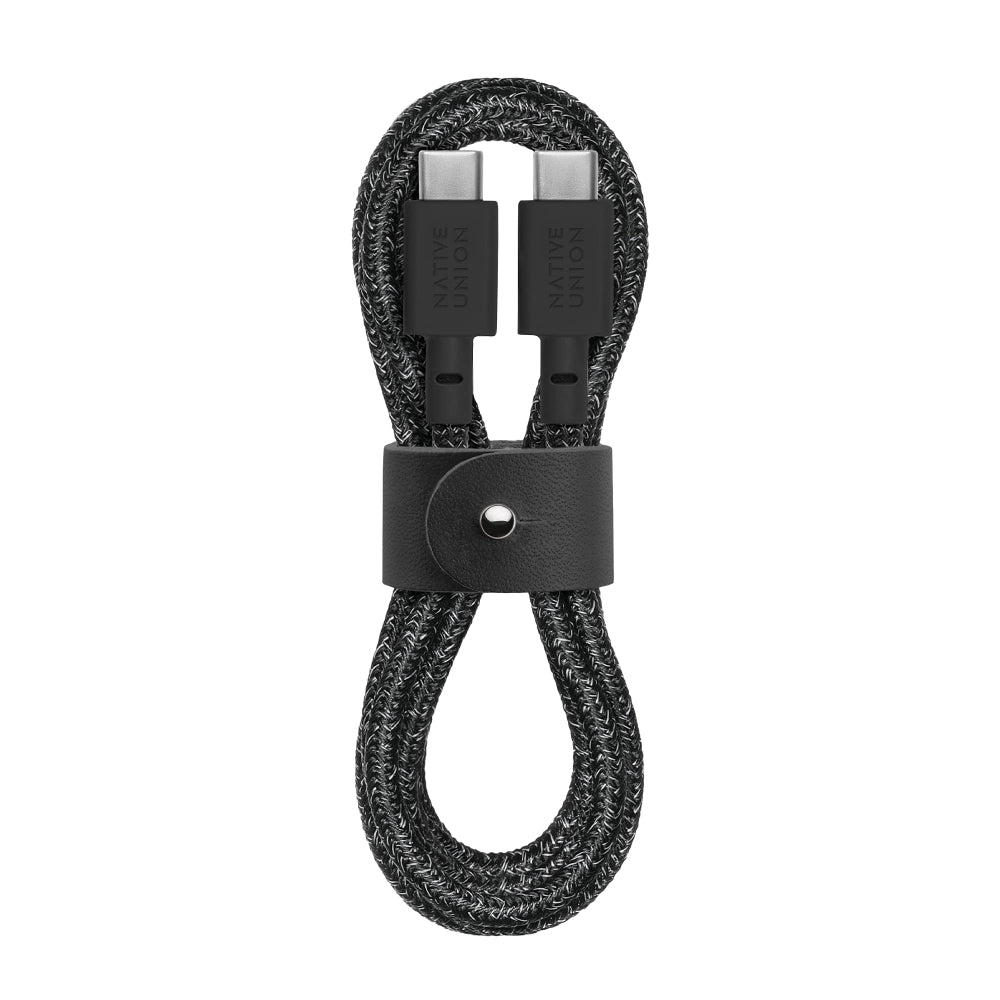 Native Union BELT USB-C to USB-C Cable 1.2M| PD Fast Charging Cable, Recycled PET, Braided Nylon w/ Leather Strap, for Apple iPhone 16/15, S25/S24, iPad, MacBook, Pixel, AirPods Pro - Cosmos
