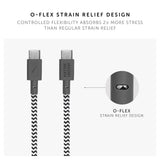 Native Union BELT USB-C to USB-C Cable 4Ft - Braided Nylon PD Cable, w/ Leather Strap, for Apple MacBooks Air/Pro, iPad Pro, Samsung Galaxy S & Note series and more - Zebra