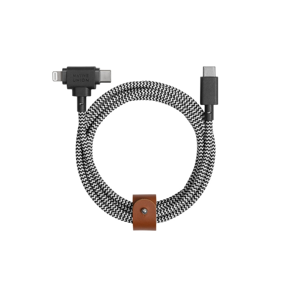 NATIVE UNION Belt USB-C to Duo (C and Lightning) Cable 1.8M - Zebra