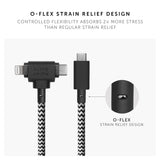 Native Union BELT DUO USB-C to C+LIGHTNING Cable 1.5M - Universal Charging Cable, w/ Leather Strap, for Apple iPhone 14/13/12/Pro/Max, 11/Pro/Max, XS/XR/X/Max, 8/8 Plus, iPad Air/Pro, Airpods - Zebra