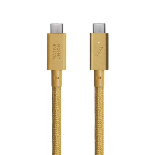 Native Union Belt Cable Pro USB-C to USB-C 240W| 8-Foot Long USB-IF Certified Cable w/ Leather Strap, Supports up to 240W Ultra Fast Charge, for Type-C Laptops, Tablets, Phones - Kraft