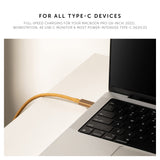 Native Union Belt Cable Pro USB-C to USB-C 240W| 8-Foot Long USB-IF Certified Cable w/ Leather Strap, Supports up to 240W Ultra Fast Charge, for Type-C Laptops, Tablets, Phones - Kraft