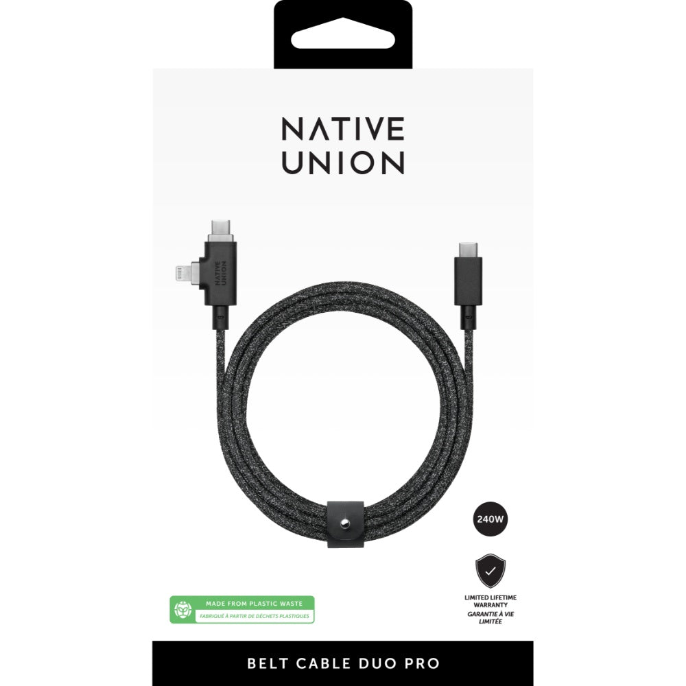 NATIVE UNION Belt USB-C to Pro Duo 240W (C and Lightning) Cable 2.4M - Cosmos