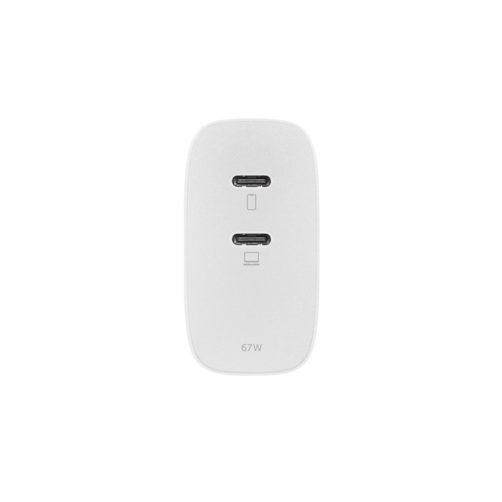 NATIVE UNION Fast GaN Charger PD 67W 2x USB-C Charger Multi Plug - White