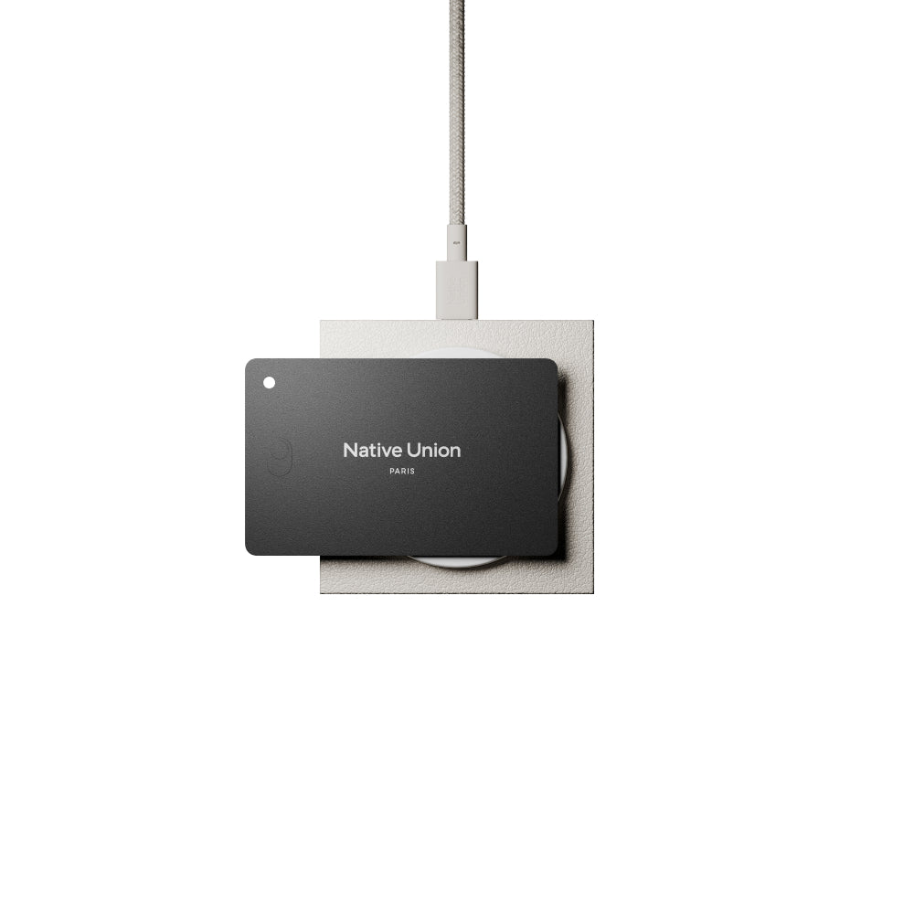 Native Union Find My Wallet Card Find It, Apple Find My Tracker, Ultra Slim Travel-Essential, Real-Time Alert, Long Range 50m, Wireless Recharge Up to 6 Months, Works w/ iPhones & iPads, Black