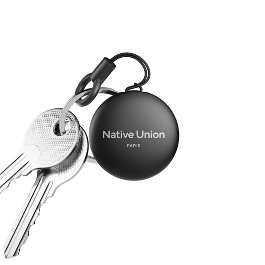 Native Union Find My Find It Tag, Apple Find My Tracker, Travel-Essential, Real-Time Alert, No Charging, 1 Year Battery Life, Replaceable CR2032, Long Range 50m, Works w/ iPhones & iPads, Black