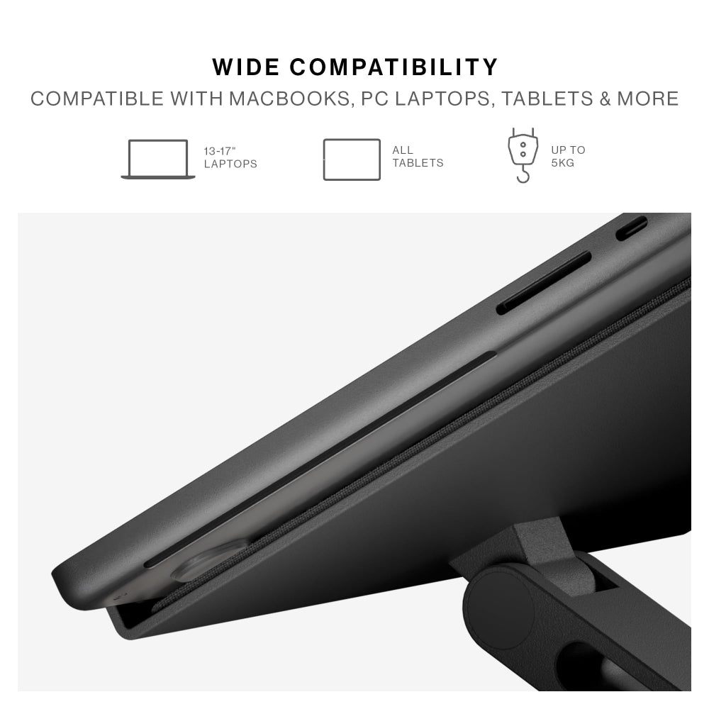 Native Union Desk Laptop Stand| Sleek Home Laptop Stand, Promotes Good Posture, Adjustable Height up to 60cm, Base Tray for Essentials, Metal Finish, for Apple MacBooks, Laptops, Tablets - Sandstone