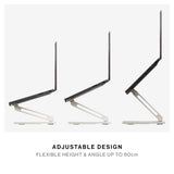 Native Union Desk Laptop Stand| Sleek Home Laptop Stand, Promotes Good Posture, Adjustable Height up to 60cm, Base Tray for Essentials, Metal Finish, for Apple MacBooks, Laptops, Tablets - Sandstone