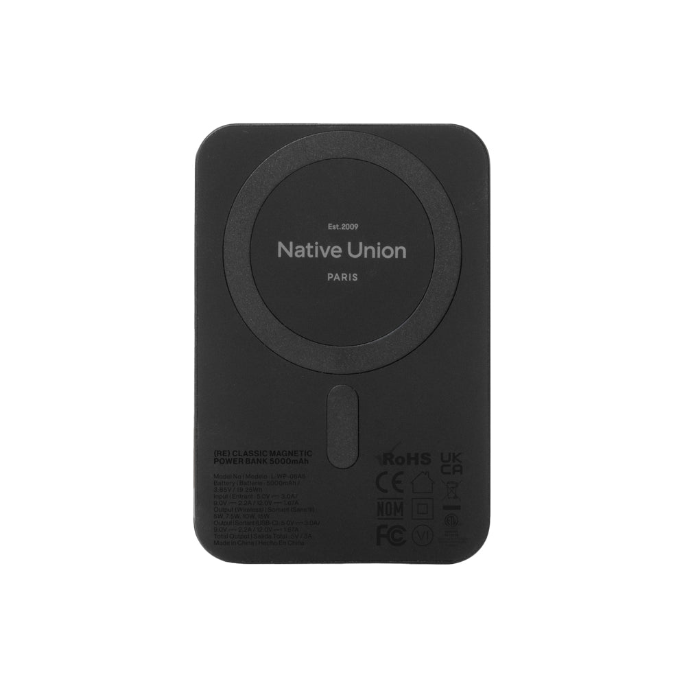 NATIVE UNION Magnetic Power Bank 5000mAh Black