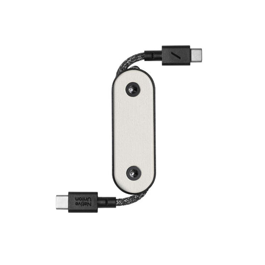 Native Union Pocket USB-C to USB-C Cable| 6.5in/17cm Portable USB-C Charging Cable and Keychain, Versatile Heavy Duty Design, w/ Cable Management, Eco-Friendly Recycled Material - Sandstone