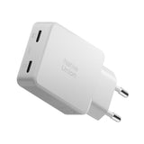 Native Union Pocket GaN Charger PD 65W USB-C Dual Port Fast Charger, Ultra-Slim Travel Wall Adapter for Laptop, Tablet & Phone, Power Delivery GaN Charging, Compact Pocket Design (EU Plug) - White