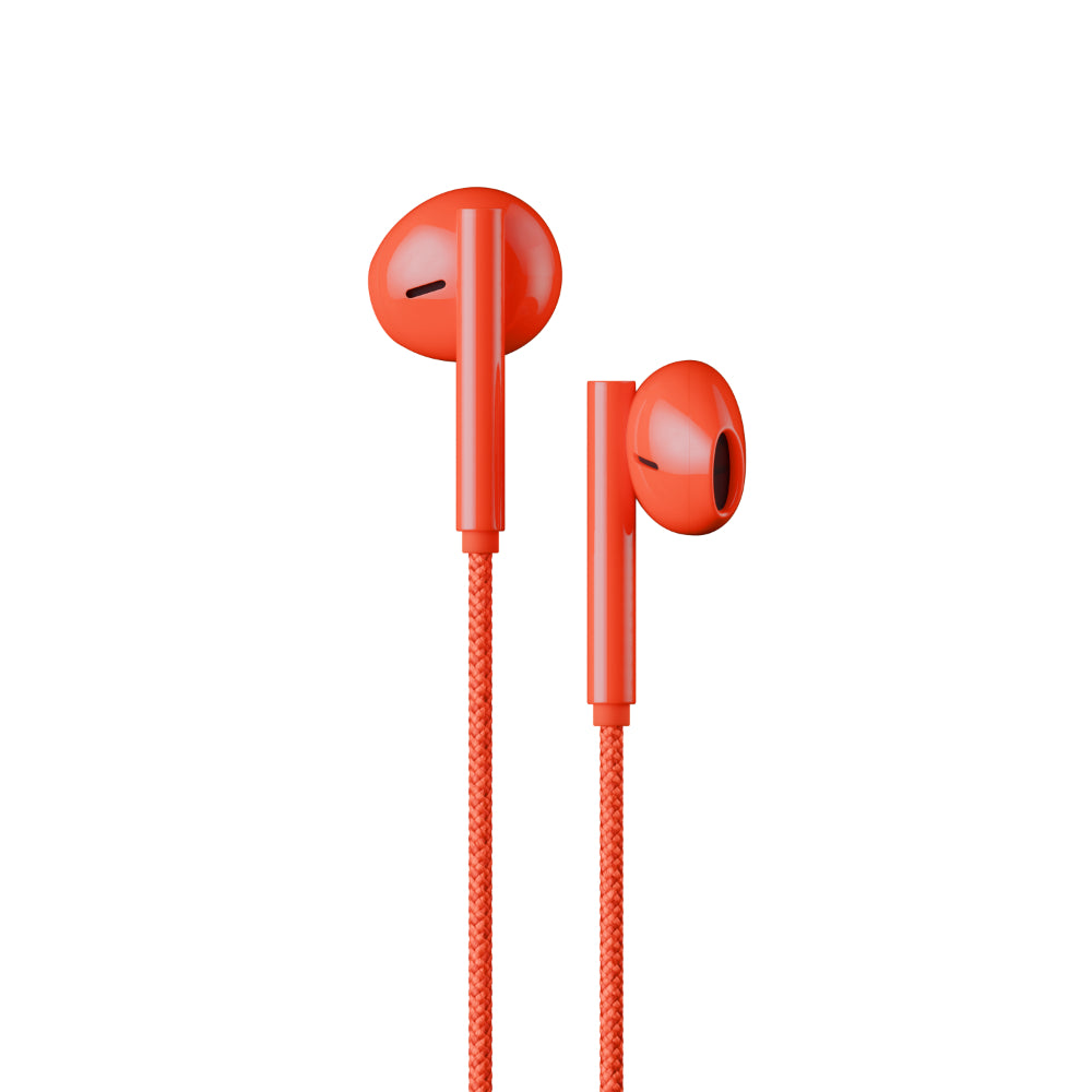 Native Union Wired Buds USB-C Earbuds with Magnetic Organizer, Tangle-Free Braided Cable, In-Line Microphone and Remote, Rich Balanced Sound, Phone Stand, Compatible with USB-C Devices, Alarm Red