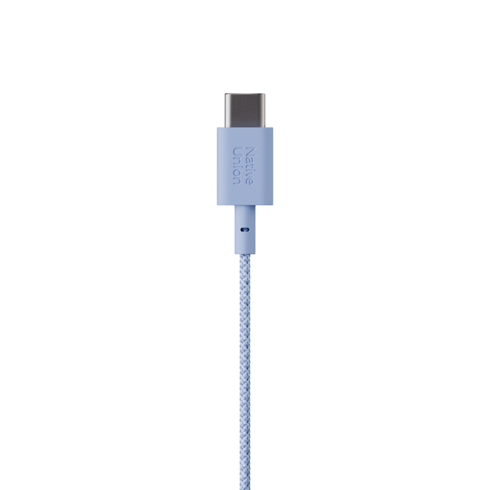 Native Union Wired Buds USB-C Earbuds with Magnetic Organizer, Tangle-Free Braided Cable, In-Line Microphone and Remote, Rich Balanced Sound, Phone Stand, Compatible with USB-C Devices, Azur