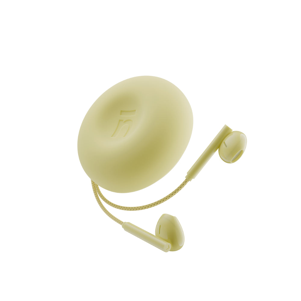 Native Union Wired Buds USB-C Earbuds with Magnetic Organizer, Tangle-Free Braided Cable, In-Line Microphone and Remote, Rich Balanced Sound, Phone Stand, Compatible with USB-C Devices, Lemon