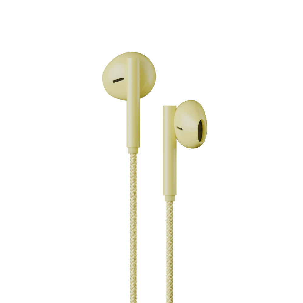 Native Union Wired Buds USB-C Earbuds with Magnetic Organizer, Tangle-Free Braided Cable, In-Line Microphone and Remote, Rich Balanced Sound, Phone Stand, Compatible with USB-C Devices, Lemon