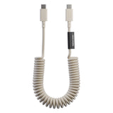Native Union POP Cable USB-C to USB-C Retractable Charging Cable, 60W Fast Charge, Coiled Tangle-Free Design, Stretchable up to 4ft, Durable 30,000 Bends for iPhone 15, iPad, MacBook & More - Sandstone