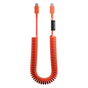 Native Union POP Cable XL USB-C to USB-C Retractable Charging Cable, 60W Fast Charge, Coiled Tangle-Free Design, Stretchable up to 7.9ft, Durable 30,000 Bends for iPhone 15, iPad, MacBook & More - Alarm Red
