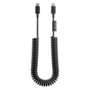 Native Union POP Cable XL USB-C to USB-C Retractable Charging Cable, 60W Fast Charge, Coiled Tangle-Free Design, Stretchable up to 7.9ft, Durable 30,000 Bends for iPhone 15, iPad, MacBook & More - Black