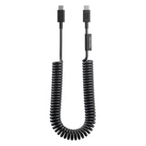 Native Union POP Cable XL USB-C to USB-C Retractable Charging Cable, 60W Fast Charge, Coiled Tangle-Free Design, Stretchable up to 7.9ft, Durable 30,000 Bends for iPhone 15, iPad, MacBook & More - Black