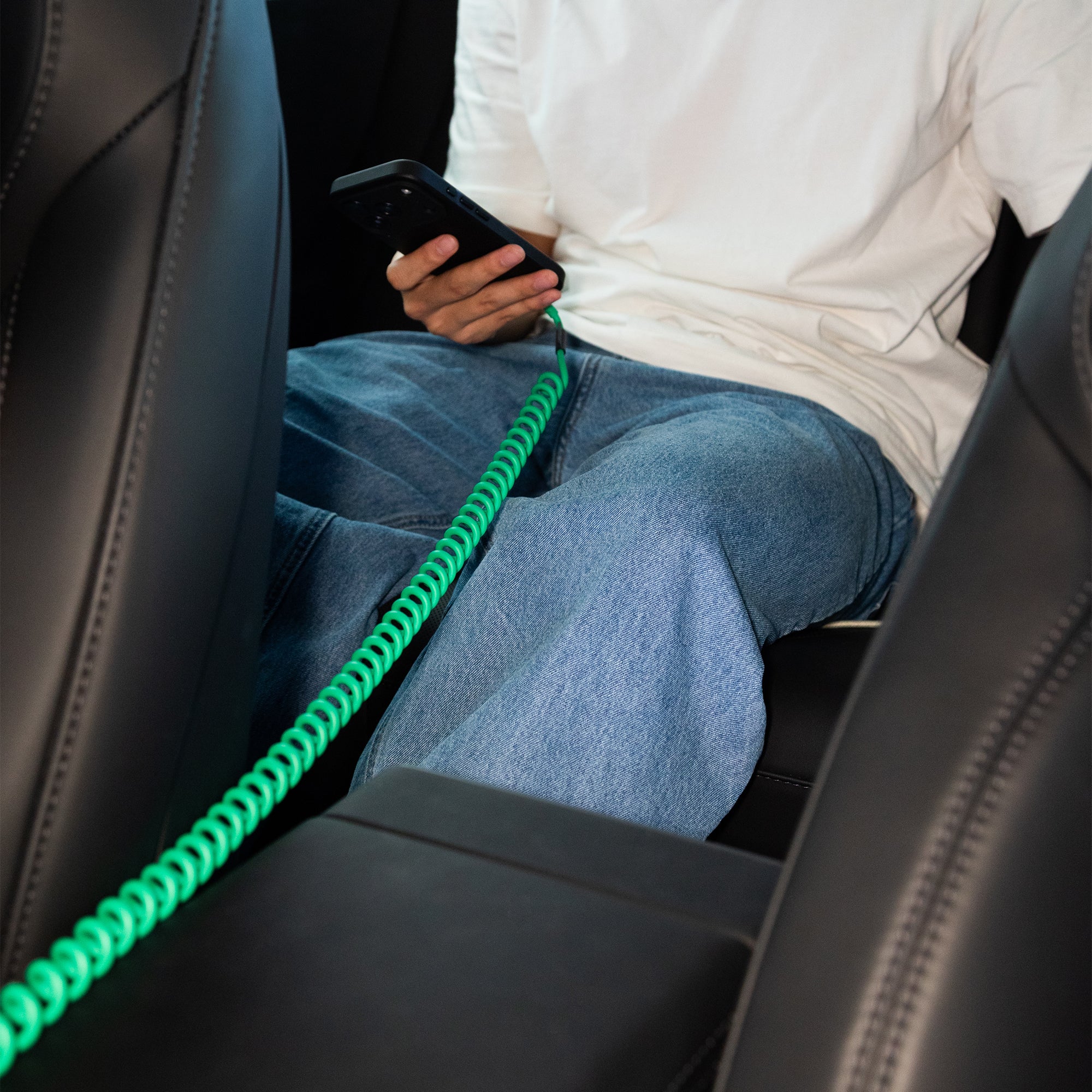 Native Union POP Cable XL USB-C to USB-C Retractable Charging Cable, 60W Fast Charge, Coiled Tangle-Free Design, Stretchable up to 7.9ft, Durable 30,000 Bends for iPhone 15, iPad, MacBook & More - Pine