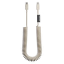 Native Union POP Cable XL USB-C to USB-C Retractable Charging Cable, 60W Fast Charge, Coiled Tangle-Free Design, Stretchable up to 7.9ft, Durable 30,000 Bends for iPhone 15, iPad, MacBook & More - Sandstone