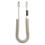 Native Union POP Cable XL USB-C to USB-C Retractable Charging Cable, 60W Fast Charge, Coiled Tangle-Free Design, Stretchable up to 7.9ft, Durable 30,000 Bends for iPhone 15, iPad, MacBook & More - Sandstone