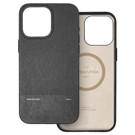 Native Union (RE)Classic Leather Case w/ Magsafe for Apple iPhone 16 Pro Max 6.9" 2024| Italian Leather from Recycled Materials, 6-Ft Drop & Scratch Protection, Raised Edges, Wireless Charging - Black
