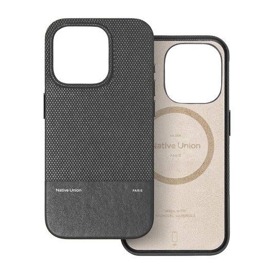Native Union (RE)Classic Leather Case w/ Magsafe for Apple iPhone 16 Pro 6.3" 2024| Italian Leather from Recycled Materials, 6-Ft Drop & Scratch Protection, Raised Edges, Wireless Charging - Black