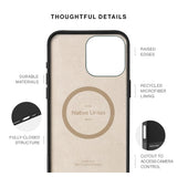 Native Union (RE)Classic Leather Case w/ Magsafe for Apple iPhone 16 Pro 6.3" 2024| Italian Leather from Recycled Materials, 6-Ft Drop & Scratch Protection, Raised Edges, Wireless Charging - Black