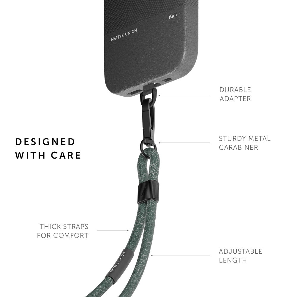 Native Union Classic Sling | Hands-free, Hassle-Free Carry, Compatible with most phone cases, Durable construction & easy to detach, Made of eco-conscious materials - Slate Green