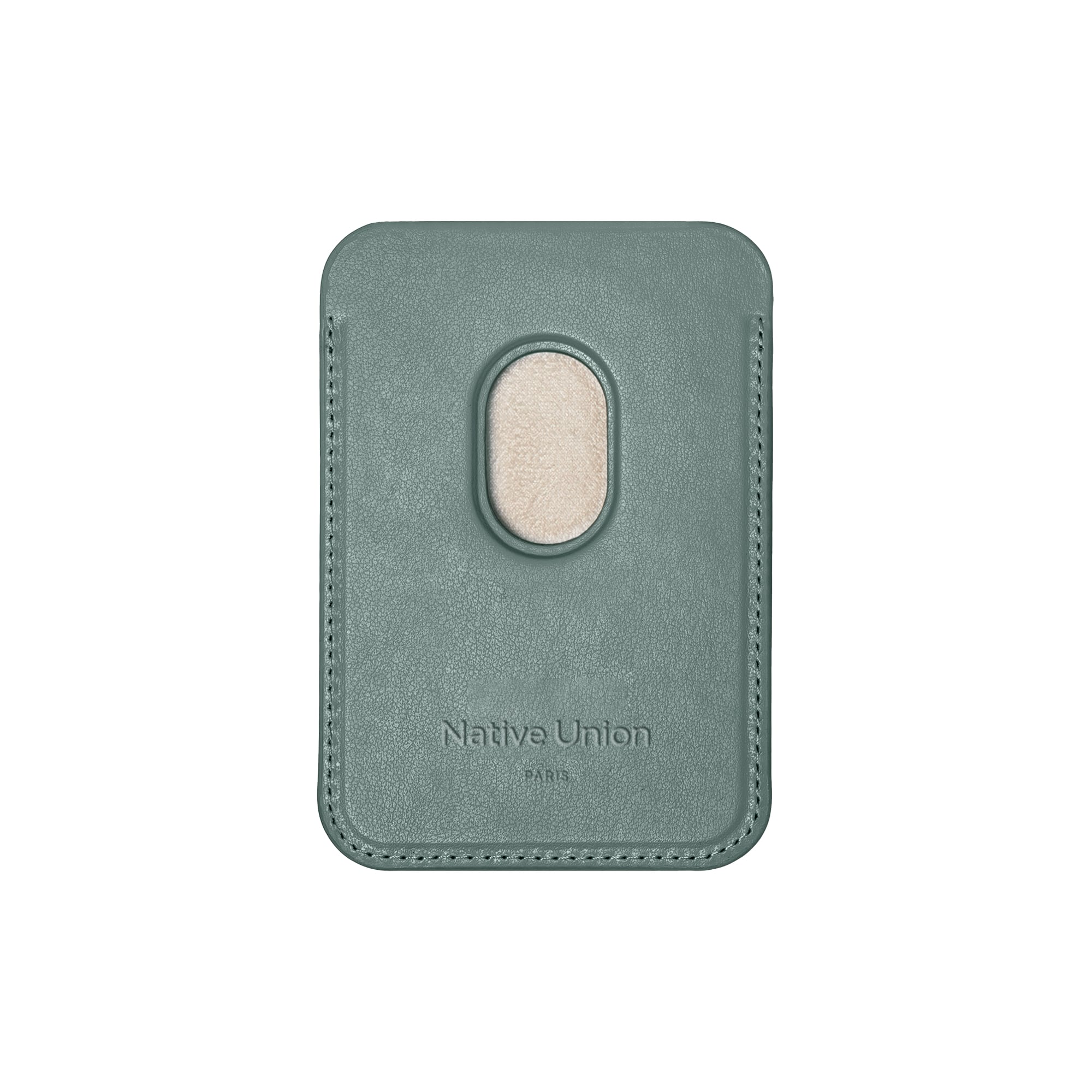 Native Union Card Wallet MagSafe Re Classic, Card Wallet for Men Women, Leather Wallet 3x Cards Slot, Light Slim Safe Strong Magnet, for iPhone 17/16/15/14/13/12 Phones & Cases, Slate Green