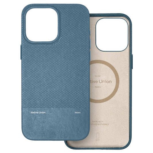 Native Union (RE)Classic Leather Case w/ Magsafe for Apple iPhone 16 Pro Max 6.9" 2024| Italian Leather from Recycled Materials, 6-Ft Drop & Scratch Protection, Raised Edges, Wireless Charging - Navy